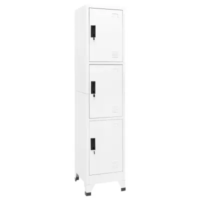 vidaXL Omara s ključavnico bela 38x45x180 cm jeklo