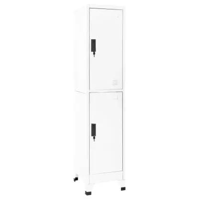 vidaXL Omara s ključavnico bela 38x45x180 cm jeklo