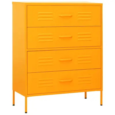 vidaXL Predalnik gorčično rumena 80x35x101,5 cm jeklo