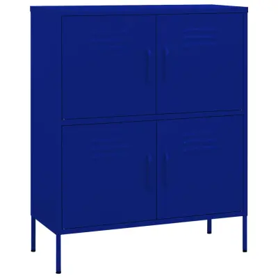 vidaXL Omara za shranjevanje mornarsko modra 80x35x101,5 cm jeklo