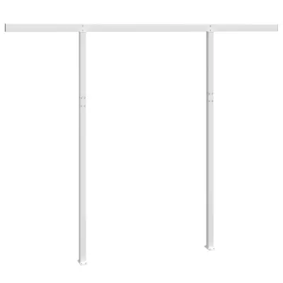 vidaXL Komplet stebričkov za tendo bele barve 300x245 cm železo