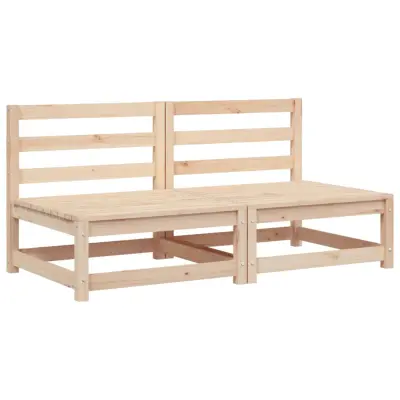 vidaXL Vrtni kavči brez naslonov 2 kosa 70x70x67 cm trdna borovina