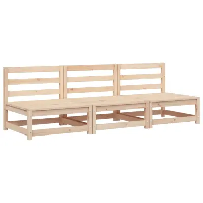 vidaXL Vrtni kavči brez naslonov 3 kosi 70x70x67 cm trdna borovina