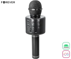 FOREVER BMS-300 LITE mikrofon & zvočnik, KARAOKE, Bluetooth, microSD, AUX, modulacija glasu, polnilna baterija, črn (Carbon Black)