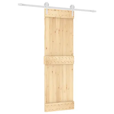 vidaXL Drsna vrata s kompletom vodil 70x210 cm trdna borovina