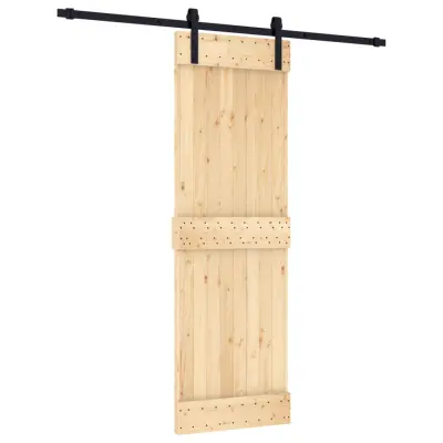 vidaXL Drsna vrata s kompletom vodil 70x210 cm trdna borovina