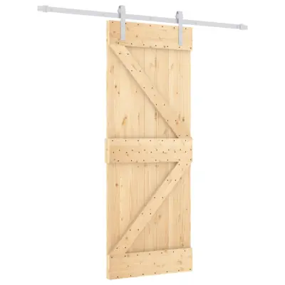 vidaXL Drsna vrata s kompletom vodil 80x210 cm trdna borovina