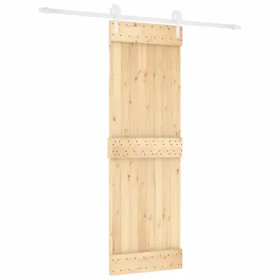 vidaXL Drsna vrata s kompletom vodil 70x210 cm trdna borovina