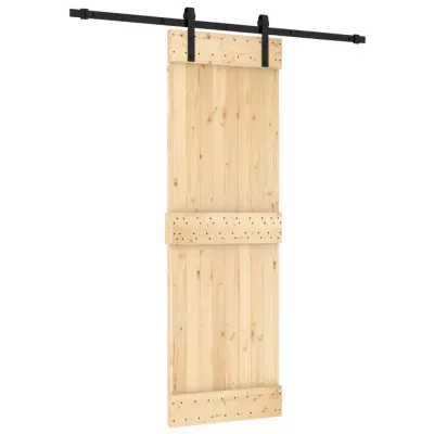 vidaXL Drsna vrata s kompletom vodil 70x210 cm trdna borovina