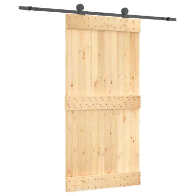 vidaXL Drsna vrata s kompletom vodil 100x210 cm trdna borovina