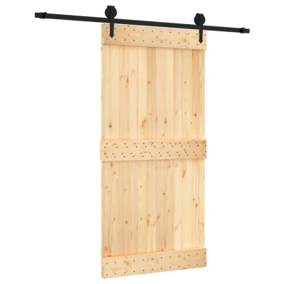 vidaXL Drsna vrata s kompletom vodil 100x210 cm trdna borovina
