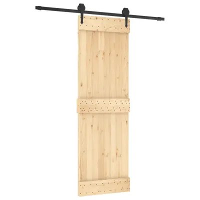 vidaXL Drsna vrata s kompletom vodil 70x210 cm trdna borovina