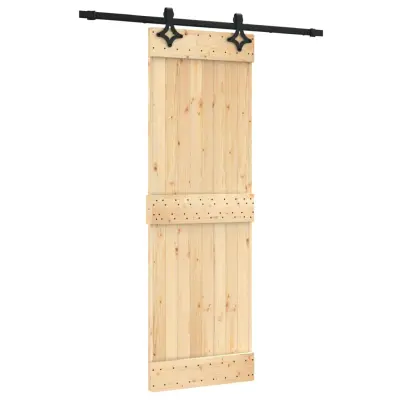 vidaXL Drsna vrata s kompletom vodil 70x210 cm trdna borovina