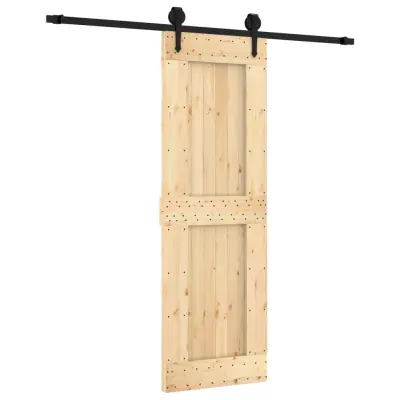 vidaXL Drsna vrata s kompletom vodil 70x210 cm trdna borovina