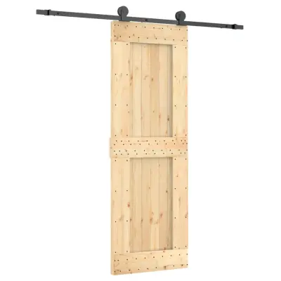 vidaXL Drsna vrata s kompletom vodil 70x210 cm trdna borovina