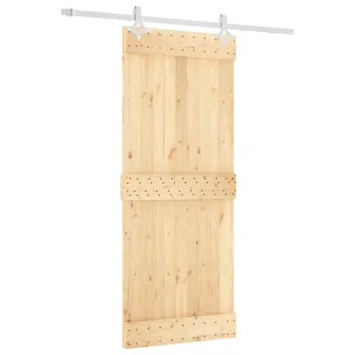 vidaXL Drsna vrata s kompletom vodil 85x210 cm trdna borovina