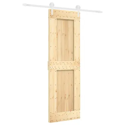 vidaXL Drsna vrata s kompletom vodil 70x210 cm trdna borovina
