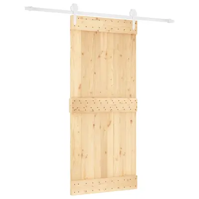 vidaXL Drsna vrata s kompletom vodil 90x210 cm trdna borovina