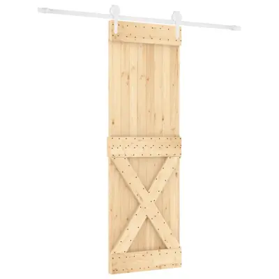 vidaXL Drsna vrata s kompletom vodil 80x210 cm trdna borovina
