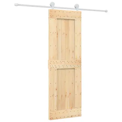 vidaXL Drsna vrata s kompletom vodil 70x210 cm trdna borovina