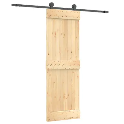 vidaXL Drsna vrata s kompletom vodil 70x210 cm trdna borovina