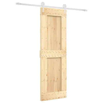 vidaXL Drsna vrata s kompletom vodil 70x210 cm trdna borovina