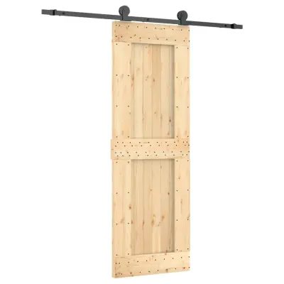 vidaXL Drsna vrata s kompletom vodil 70x210 cm trdna borovina