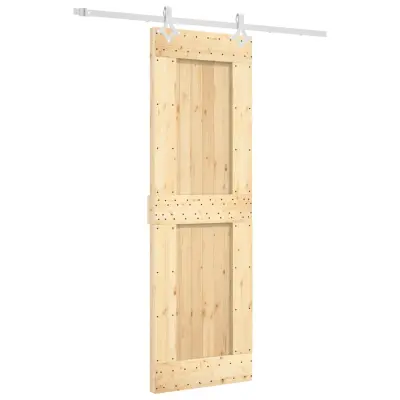 vidaXL Drsna vrata s kompletom vodil 70x210 cm trdna borovina