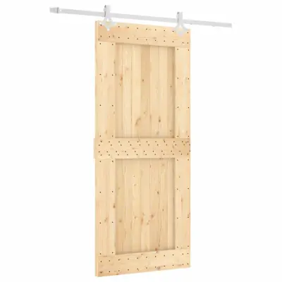 vidaXL Drsna vrata s kompletom vodil 90x210 cm trdna borovina