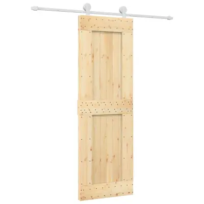 vidaXL Drsna vrata s kompletom vodil 70x210 cm trdna borovina