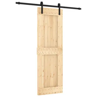 vidaXL Drsna vrata s kompletom vodil 70x210 cm trdna borovina