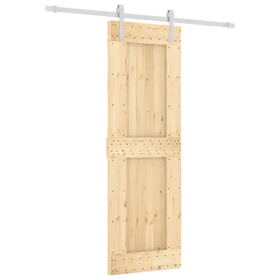 vidaXL Drsna vrata s kompletom vodil 70x210 cm trdna borovina
