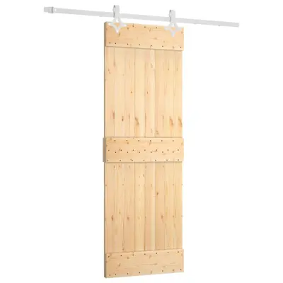 vidaXL Drsna vrata s kompletom vodil 70x210 cm trdna borovina