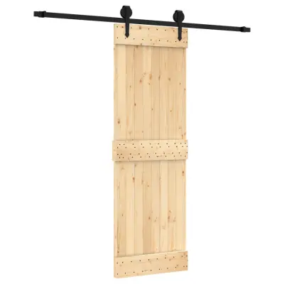 vidaXL Drsna vrata s kompletom vodil 70x210 cm trdna borovina