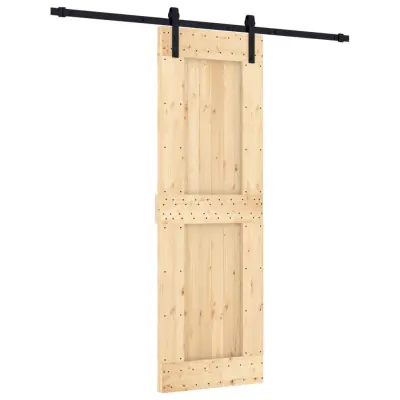 vidaXL Drsna vrata s kompletom vodil 70x210 cm trdna borovina