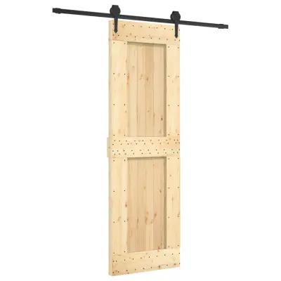 vidaXL Drsna vrata s kompletom vodil 70x210 cm trdna borovina
