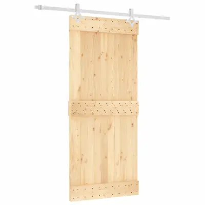 vidaXL Drsna vrata s kompletom vodil 90x210 cm trdna borovina