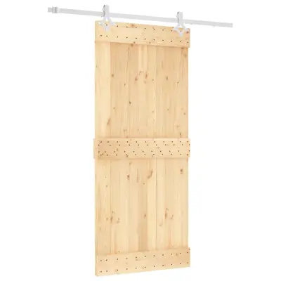 vidaXL Drsna vrata s kompletom vodil 90x210 cm trdna borovina