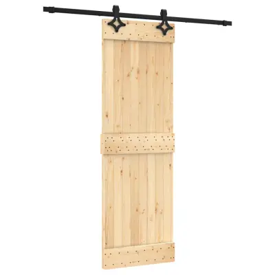 vidaXL Drsna vrata s kompletom vodil 70x210 cm trdna borovina