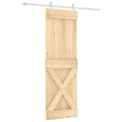 vidaXL Drsna vrata s kompletom vodil 70x210 cm trdna borovina