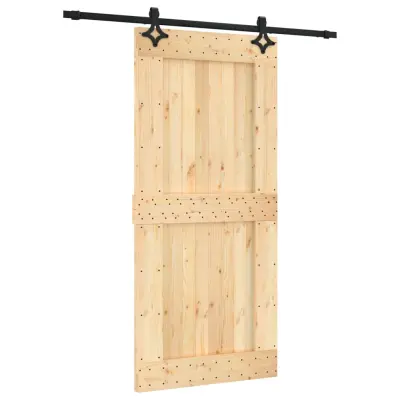 vidaXL Drsna vrata s kompletom vodil 95x210 cm trdna borovina