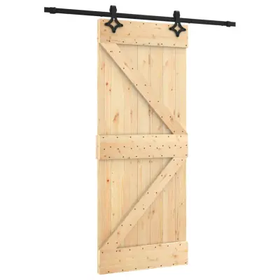 vidaXL Drsna vrata s kompletom vodil 85x210 cm trdna borovina