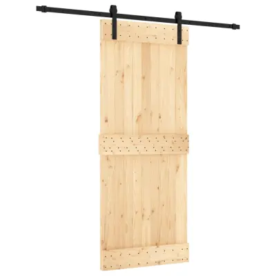 vidaXL Drsna vrata s kompletom vodil 85x210 cm trdna borovina