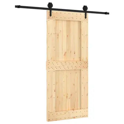 vidaXL Drsna vrata s kompletom vodil 90x210 cm trdna borovina