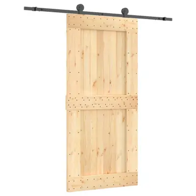 vidaXL Drsna vrata s kompletom vodil 95x210 cm trdna borovina