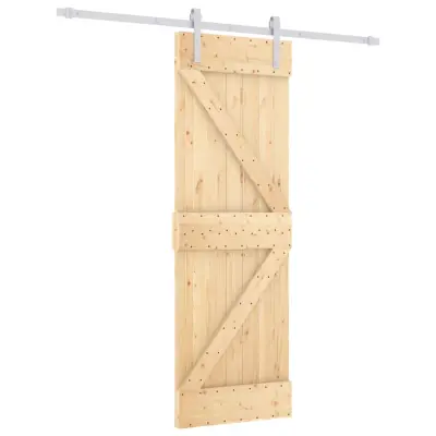 vidaXL Drsna vrata s kompletom vodil 70x210 cm trdna borovina