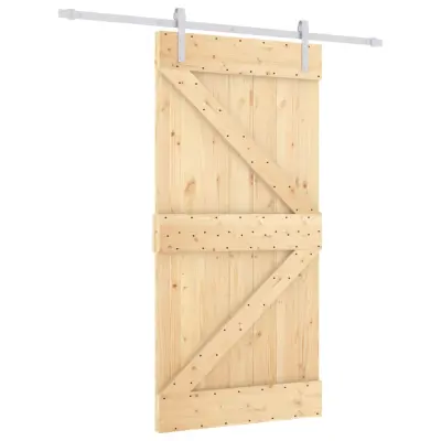 vidaXL Drsna vrata s kompletom vodil 100x210 cm trdna borovina