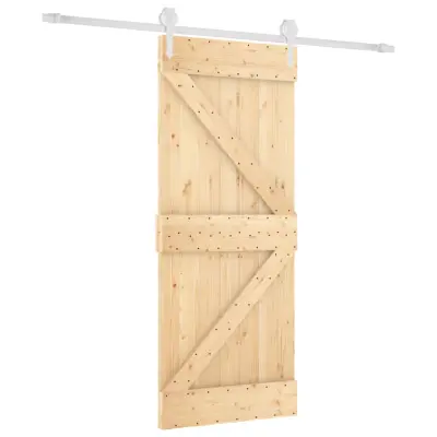 vidaXL Drsna vrata s kompletom vodil 85x210 cm trdna borovina