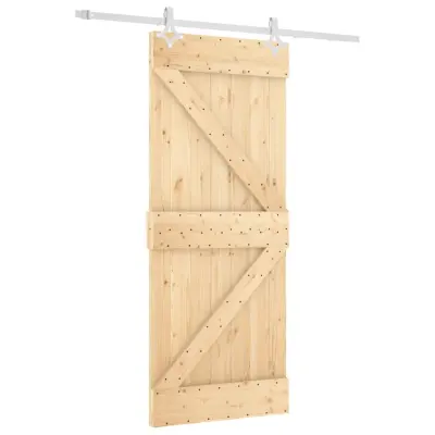 vidaXL Drsna vrata s kompletom vodil 85x210 cm trdna borovina