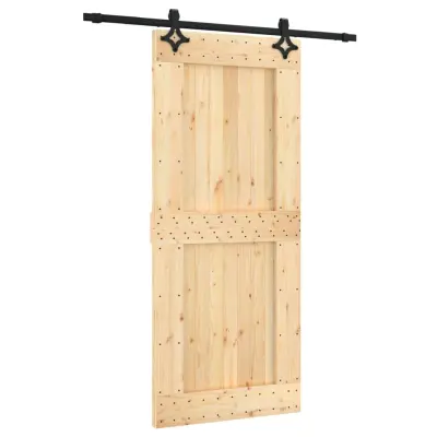 vidaXL Drsna vrata s kompletom vodil 90x210 cm trdna borovina
